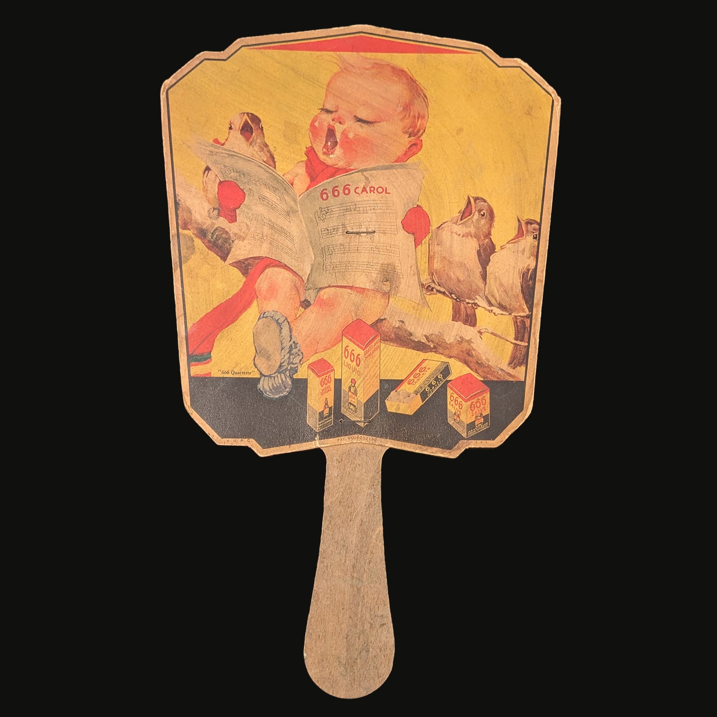 Vintage 666 Medicine Advertising Fan