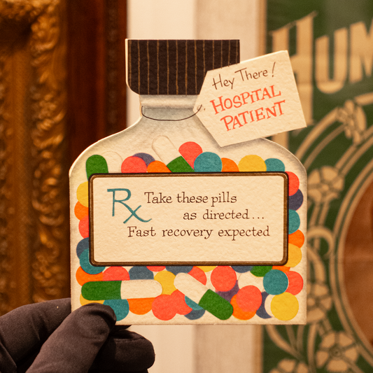 Vintage Pill Bottle Comedy Card