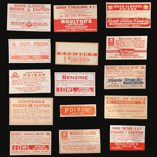 Antique Poison Label Lot