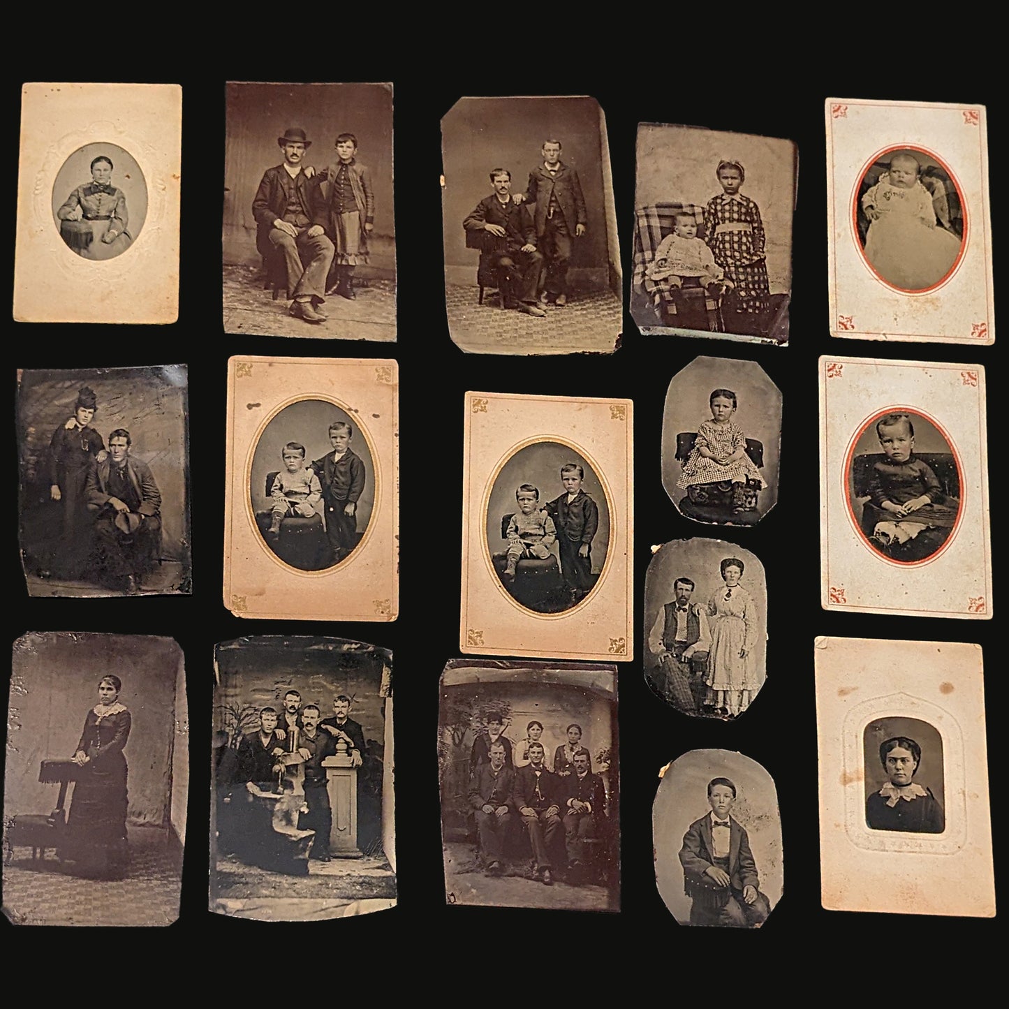 Antique Lot Of Tin Type Photos